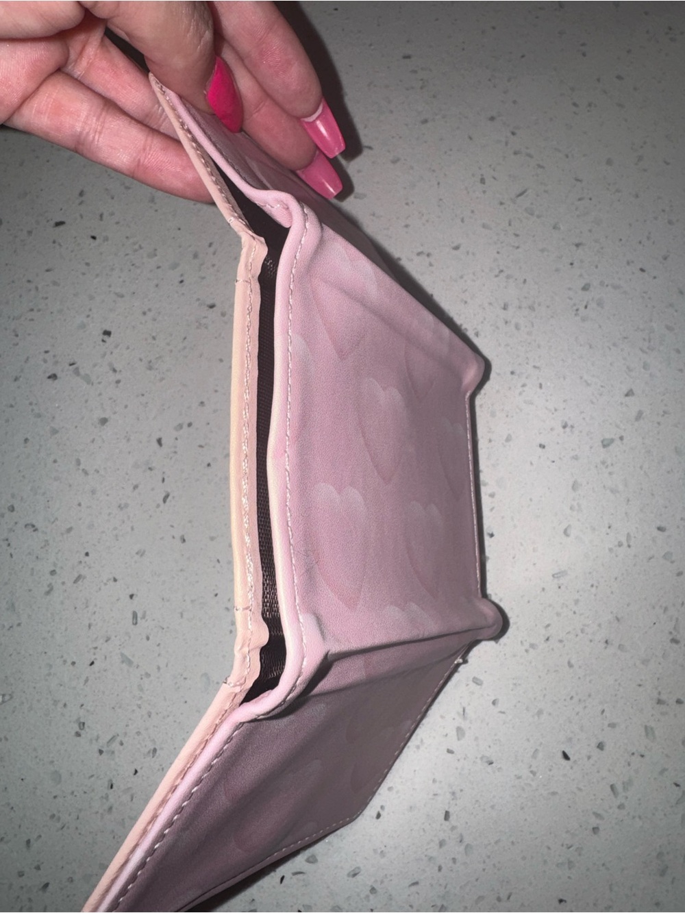 Pink Heart-Embossed Wallet - Picture 7 of 12